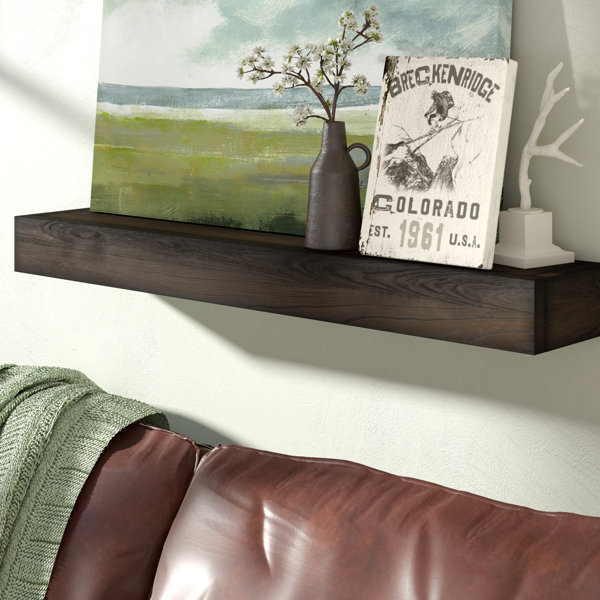 Union Rustic Garvon Floating Shelf Solid Wood Handmade Rustic Style